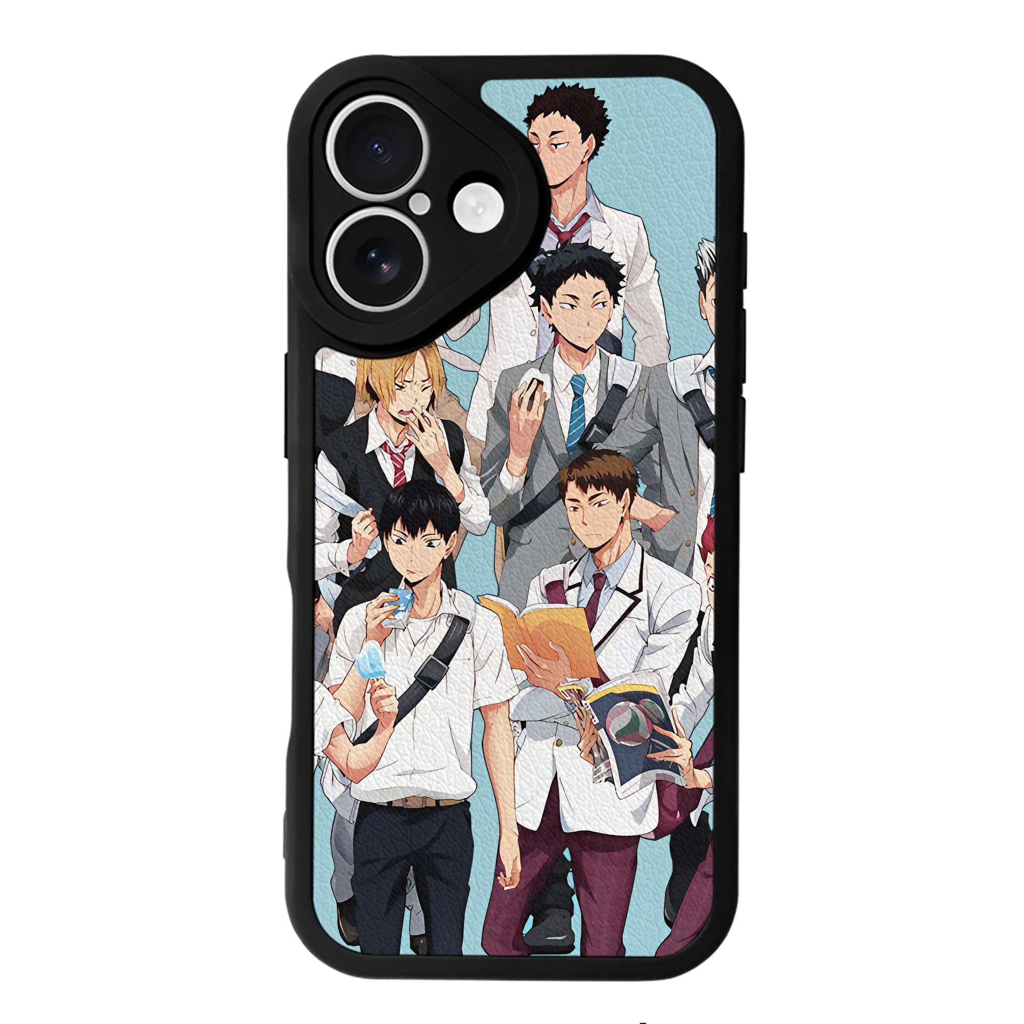 （画像用） ハイキュー!! Haikyu!! 【iPhone 16シリーズ対応】シリコンスマホケース（レザー調） 材質：シリコン